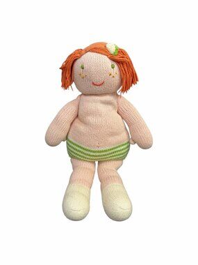 Blabla Kids Handmade Knit Doll Red Hair Green Striped Bloomers Peru Plush Toy 11